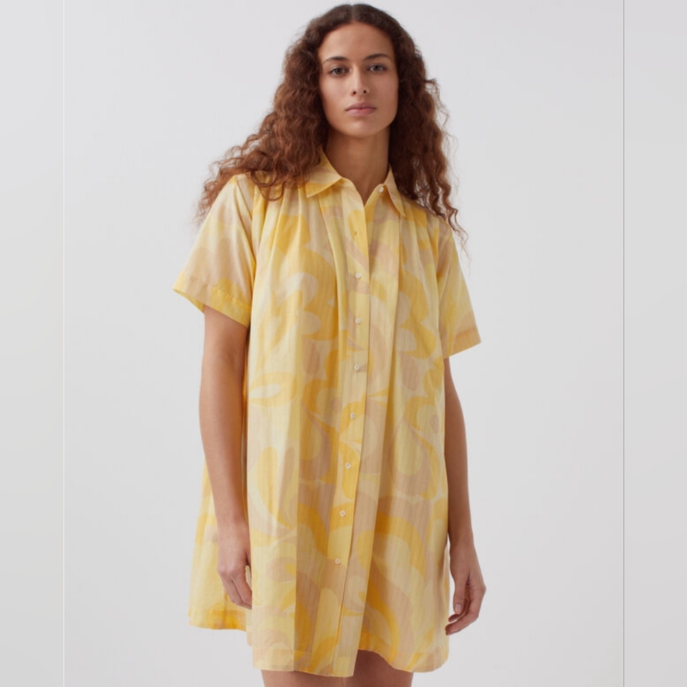 1. State Yellow Patterned Mini Dress
